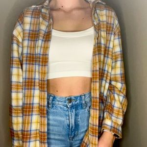 Tan/White/Blue Flannel